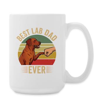 Best Lab Dad Ever – Foxred Labrador Design - Large Mug 440 ml - white - Right