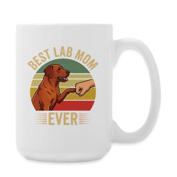 Best Lab Dad Ever – Foxred Labrador Vintage Design - Large Mug 440 ml - white - Right