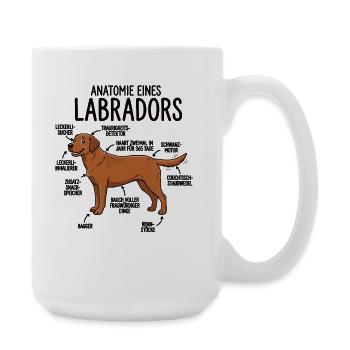Anatomy of a Labrador – Funny Dog Design - Large Mug 440 ml - white - Right