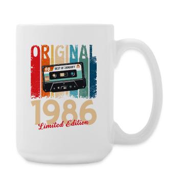 40th Birthday Cassette January 1986 - Large Mug 440 ml - white - Right
