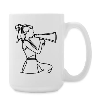 Cheerleader Drawing - Large Mug 440 ml - white - Right