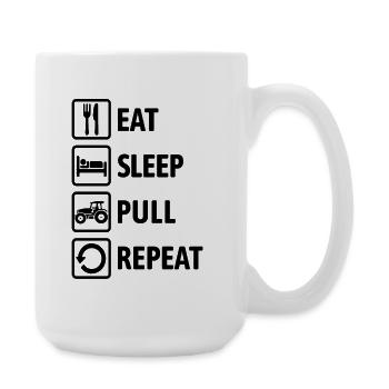 Eat Sleep Pull Repeat - Tractor Driving - Farmer - Large Mug 440 ml - white - Right