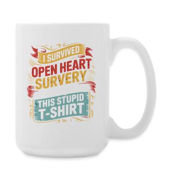 Heart Surgery Survival T Shirt - Large Mug 440 ml - white - Right