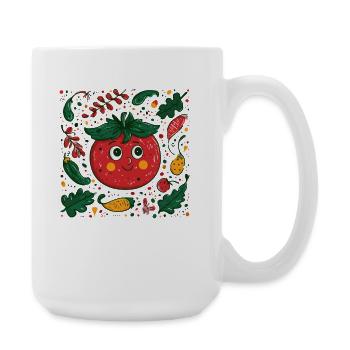 Tomate joyeuse dans la conception de jardin - Grande tasse 440 ml - blanc - Droite