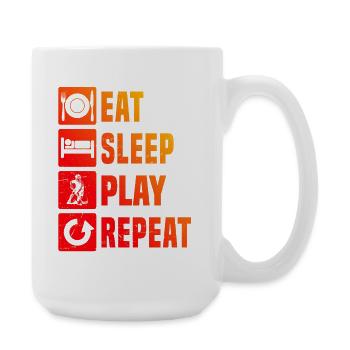 Motif drôle de floorball - Grande tasse 440 ml - blanc - Droite