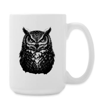 Mystische Eule Nachttier Weisheit Symbol - Große Tasse 440 ml - Weiß - Rechts