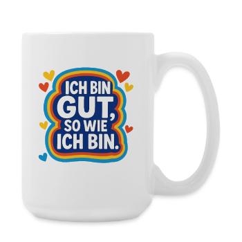 ich bin gut shirt, selbstliebe spruch - Große Tasse 440 ml - Weiß - Rechts