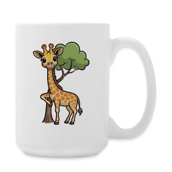 Kuschelige Giraffe im Wald - Große Tasse 440 ml - Weiß - Rechts
