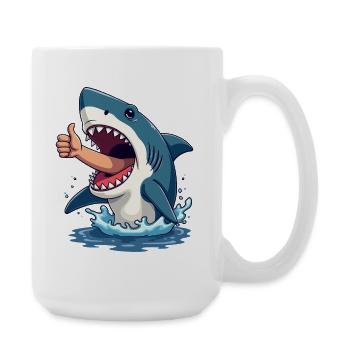 Bonne chance à l’humour de requin - Grande tasse 440 ml - blanc - Droite