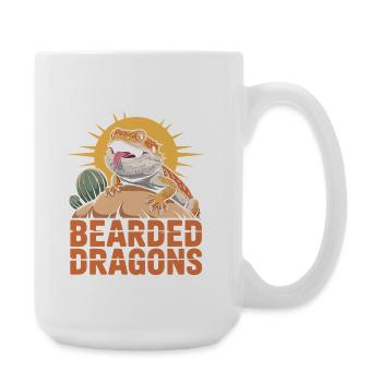 Bearded Dragons Lover Design - Large Mug 440 ml - white - Right