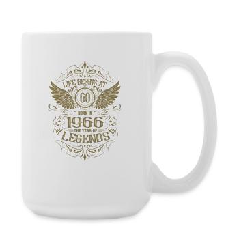 60e anniversaire La vie commence Angel Wings Vintage - Grande tasse 440 ml - blanc - Droite