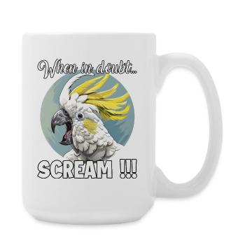 Drôle de cacatoès, oiseau hurlant pour moi, cacatoès - Grande tasse 440 ml - blanc - Droite