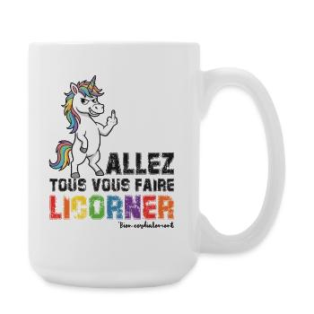 Licorner Rebel – hol euch alle, Licorner - Große Tasse 440 ml - Weiß - Rechts