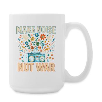 Faites du bruit, pas la guerre, la paix musique chemise - Grande tasse 440 ml - blanc - Droite