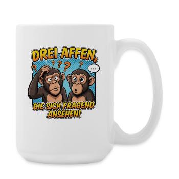Confusion des Trois Singes – Drôle de design de bande dessinée - Grande tasse 440 ml - blanc - Droite