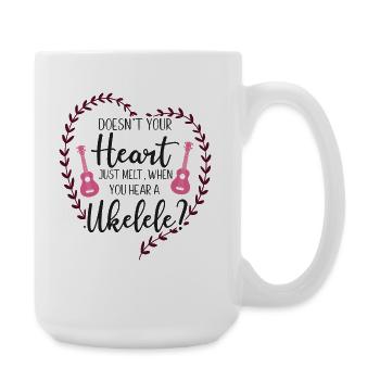 Le ukulélé hawaïen n’est pas ton - Grande tasse 440 ml - blanc - Droite