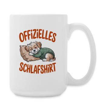 Official Sleep Shirt Cute Puppy Dog - Large Mug 440 ml - white - Right