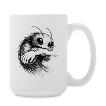 Creepy Cute Kreatur Illustration Dunkle Indie Art - Große Tasse 440 ml - Weiß - Rechts