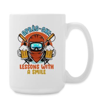 Ski Instructor APRES-SKI LESSONS WITH A SMILE Lustig - Large Mug 440 ml - white - Right
