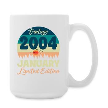 Geburtstag Januar 2004 Geschenk Vintage Limited - Große Tasse 440 ml - Weiß - Rechts