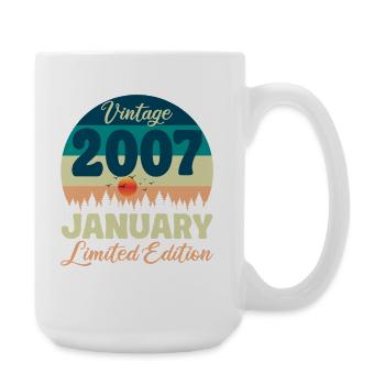 Anniversaire Janvier 2007 Cadeau Vintage Limited - Grande tasse 440 ml - blanc - Droite
