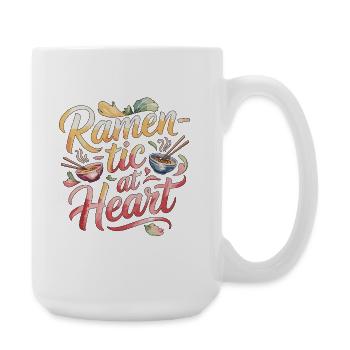 Ramen-tic At Heart Japanese Food Noodle Ramen - Große Tasse 440 ml - Weiß - Rechts
