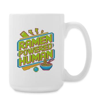 Ramen Powered Human Loves Noodle Bowl Ramen Chef - Große Tasse 440 ml - Weiß - Rechts