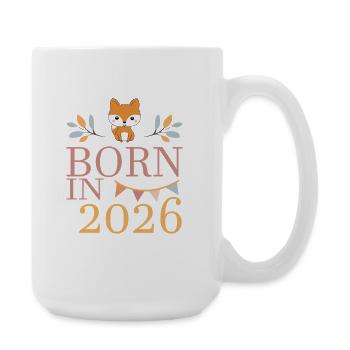 Bébé né en 2026 Né en 2026 Mignon renard - Grande tasse 440 ml - blanc - Droite