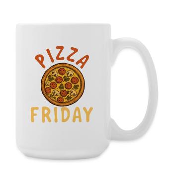 Pizza Friday Citation Drôle de Nourriture Pizza Life - Grande tasse 440 ml - blanc - Droite