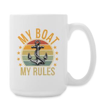 My Boat My Rules Funny Boating Captain - Large Mug 440 ml - white - Right