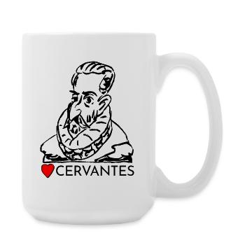 Portrait i love Cervantes - Large Mug 440 ml - white - Right