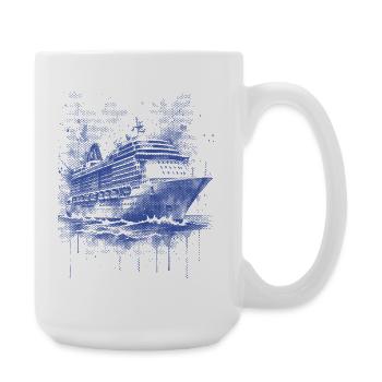 bateau de croisière - Design voyage sur l'océan - Grande tasse 440 ml - blanc - Droite