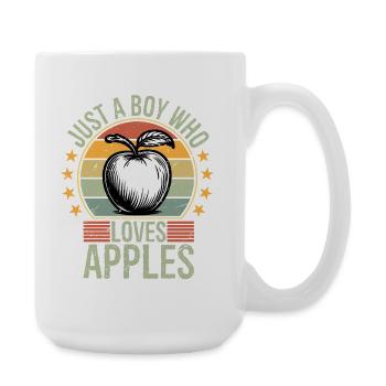 just a boy who loves apples - Large Mug 440 ml - white - Right