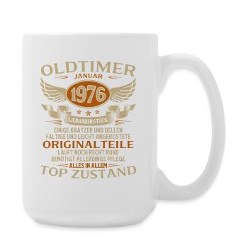 50th Birthday Gift Vintage Car January 1976 - Large Mug 440 ml - white - Right