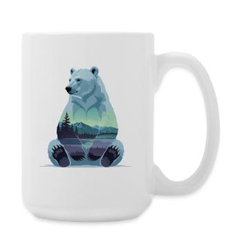 Polarbär mit Berglandschaft Innenmotiv - Große Tasse 440 ml - Weiß - Rechts