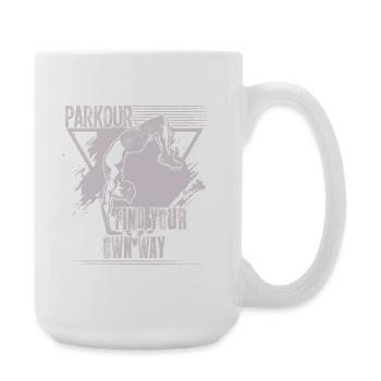 Parkour Find Your Own Way - Large Mug 440 ml - white - Right