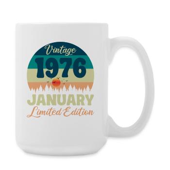 Anniversaire Janvier 1976 Cadeau Vintage Limited - Grande tasse 440 ml - blanc - Droite