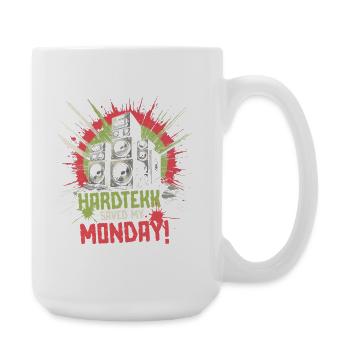 Hardtekk Saved My Monday Tekke East Germany - Large Mug 440 ml - white - Right