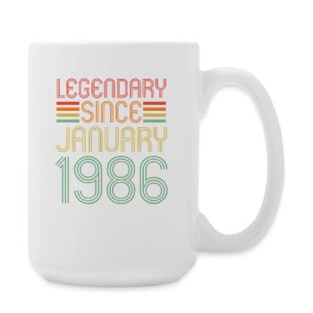 Legendary since January 1986, Retro, Geburtstag - Große Tasse 440 ml - Weiß - Rechts