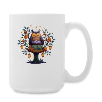 Eulen Kuchenbaum Herbstzauber - Große Tasse 440 ml - Weiß - Rechts