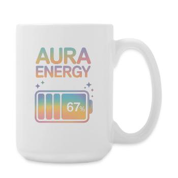 Aura Energy 67% Pastel Battery Meme - Large Mug 440 ml - white - Right