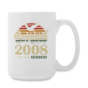 2008 Vintage Born Retro Vintage Birthday - Large Mug 440 ml - white - Right