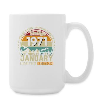 55th Birthday Vintage January Vintage 1971 - Large Mug 440 ml - white - Right