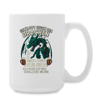 Dragon Fight Brother, Bachelor Party Beer Friends Fun - Large Mug 440 ml - white - Right
