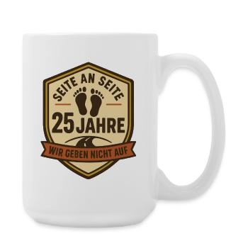 25 Years of Love, Silver Wedding Couple Gift - Large Mug 440 ml - white - Right