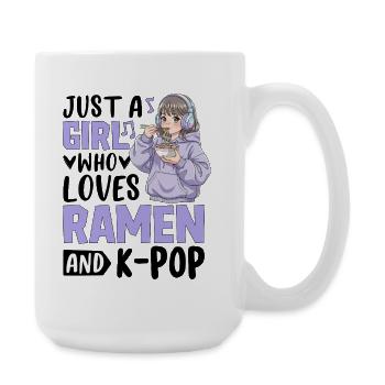 Just A Girl Who Loves Ramen And K-Pop - Große Tasse 440 ml - Weiß - Rechts