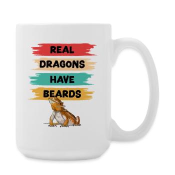 Real Dragons Have Beards - Large Mug 440 ml - white - Right