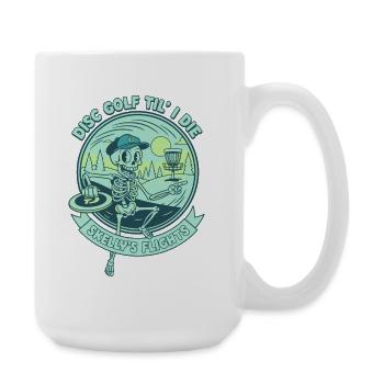 Disc Golf Til I Die Skellys Flights Disque drôle - Grande tasse 440 ml - blanc - Droite