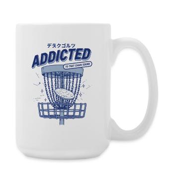 Disc Golf Addicted To That Chain Sound Flying Disc - Large Mug 440 ml - white - Right