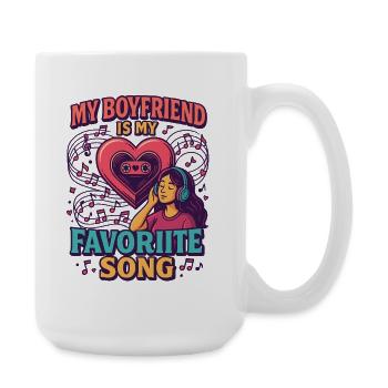 Valentinstag boyfriend liebeslied, musik romantik - Große Tasse 440 ml - Weiß - Rechts
